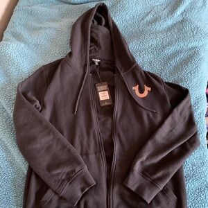 True Religion Black Hoodie with Logo